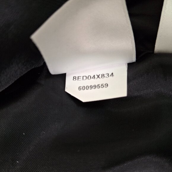 Jones Studio Ruffle Lapel Career Suit Jacket Blazer Sz 12 Matte Black Holiday - Picture 15 of 16